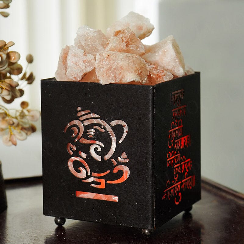 Ganesh Mantra Handcrafted Himalayan Salt Lamp
