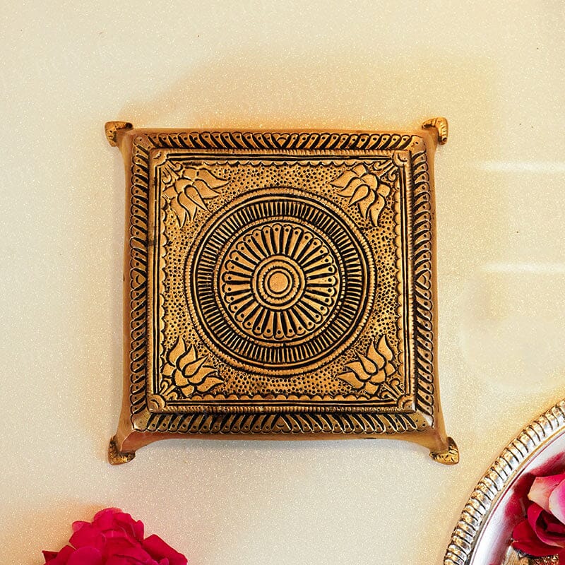 Handcrafted Mini Brass Chowki