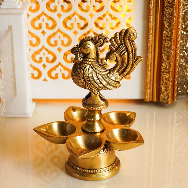 Brass Peacock Diya
