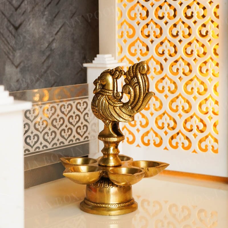 Brass Peacock Diya