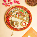 Ganesha Round Marble Pooja Thali 9"