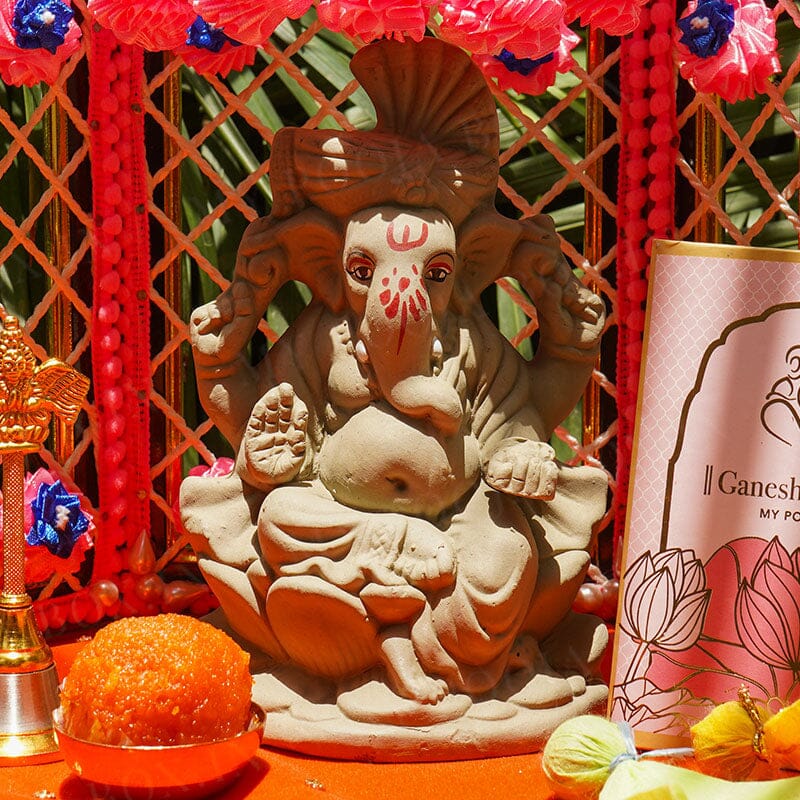 6INCH Eco-Friendly Ekadanta Ganpati | Plant-A-Ganesha