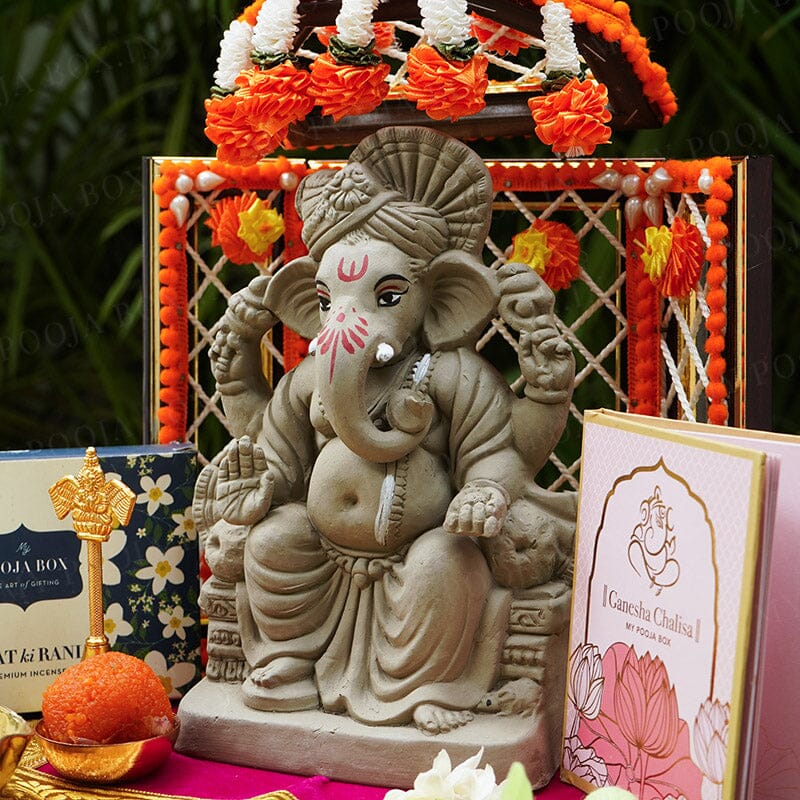 8INCH Haridra Eco-Friendly Ganpati | Plant-A-Ganesha