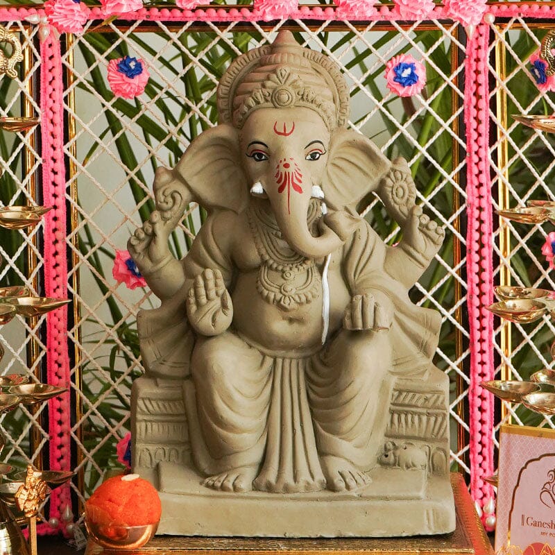 1FEET Rajadhiraj Eco-Friendly Ganpati | Plant-A-Ganesha