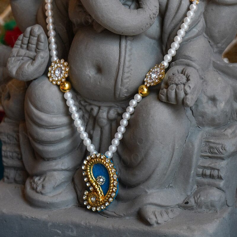 Adjustable Royal Blue and White Beaded Mala