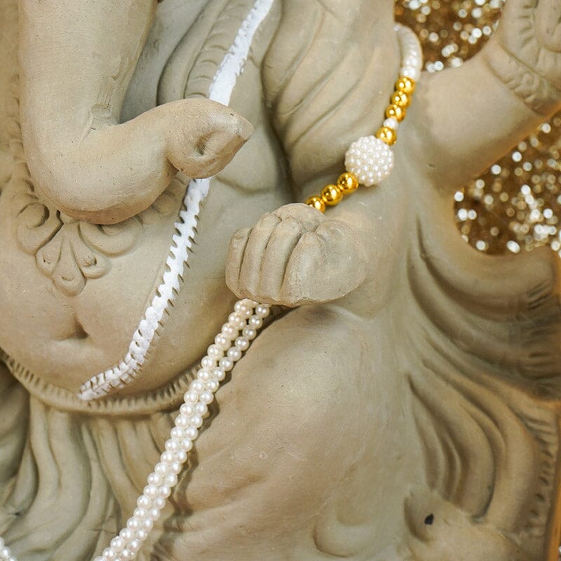 Adjustable Elegant Three Layer White Pearl Mala