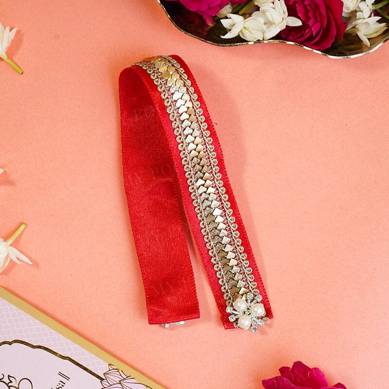 Handcrafted Red Patka/Dupatta - 30cm