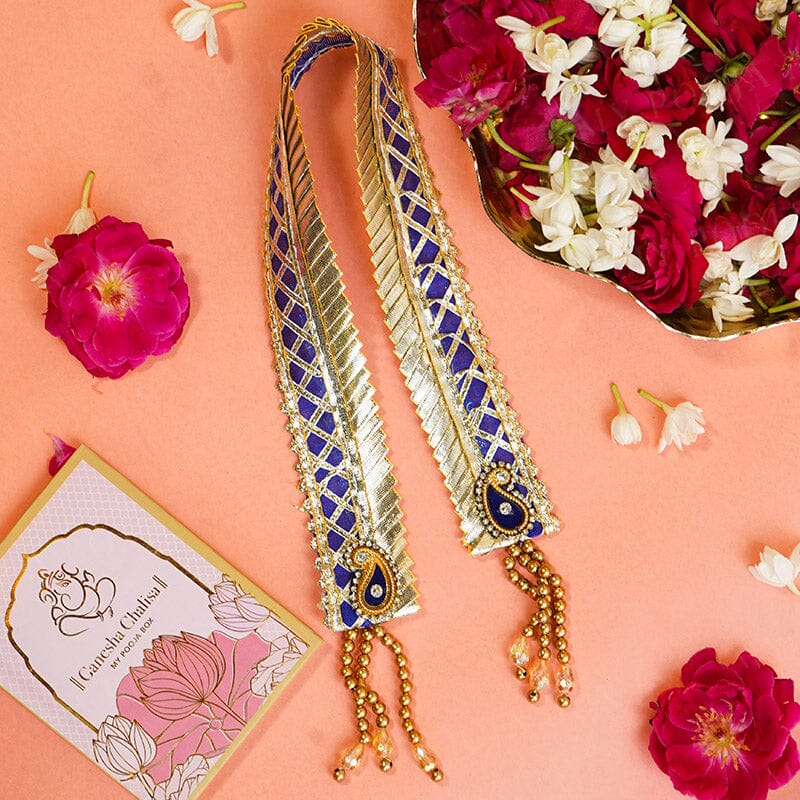 Handcrafted Blue Tassel Patka/Dupatta - 55cm