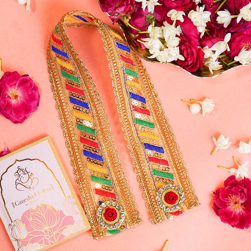 Traditional Multicolour Decorative Patka/Dupatta - 55cm