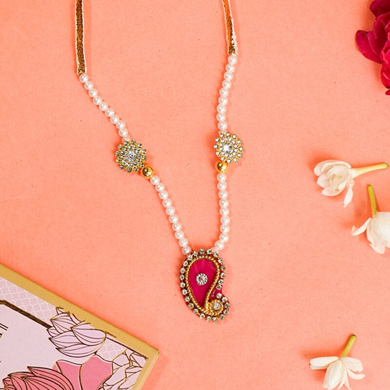 Adjustable Royal Pink and White Beaded Mala