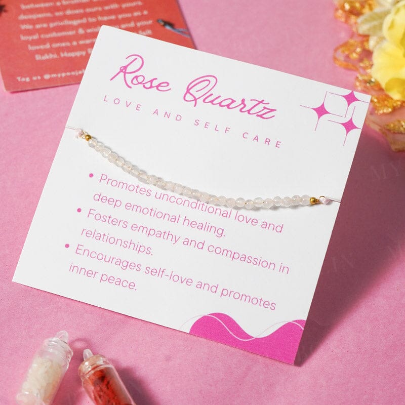 Rose Quartz Healing Crystal Rakhi