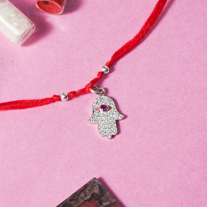 925 Silver Hamsa Hand Rakhi