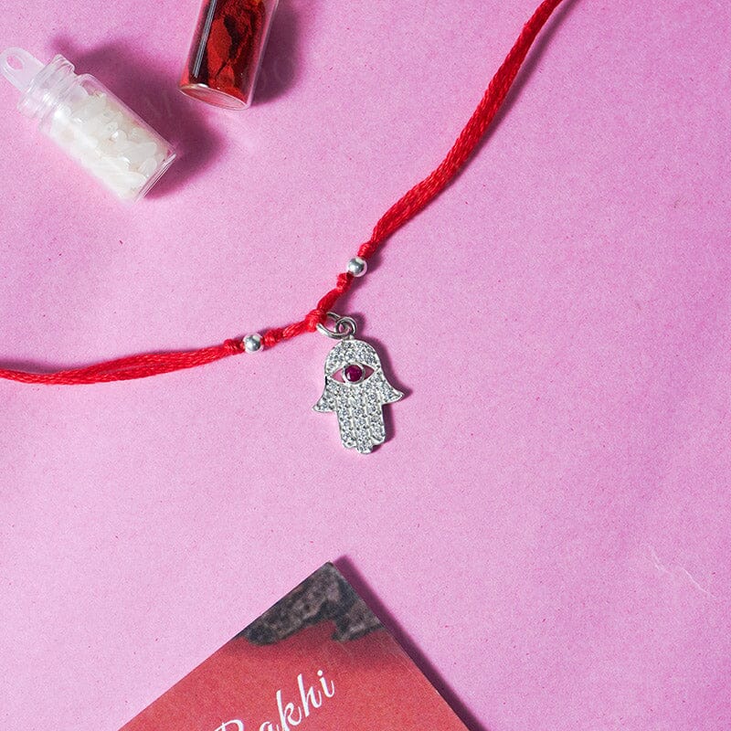 925 Silver Hamsa Hand Rakhi