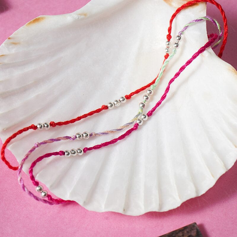 925 Silver Lucky Seven Bead Rakhi Set Of 3