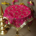 Royal Zari Vibrant Pink Thali Cover