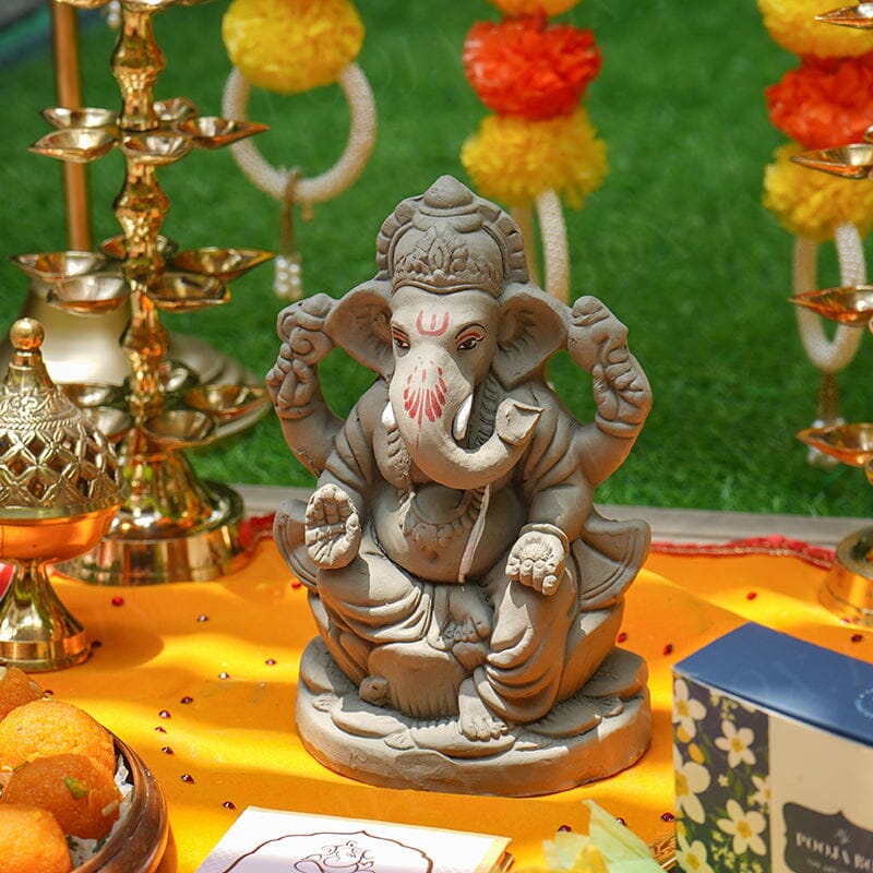 8INCH Lalbaughcha Raja Eco-Friendly Ganpati | Plant-A-Ganesha