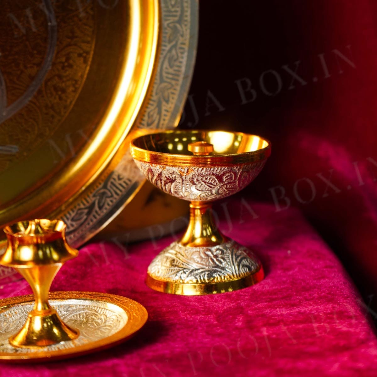 Sanskriti Brass Pooja Thali (Set of 8)