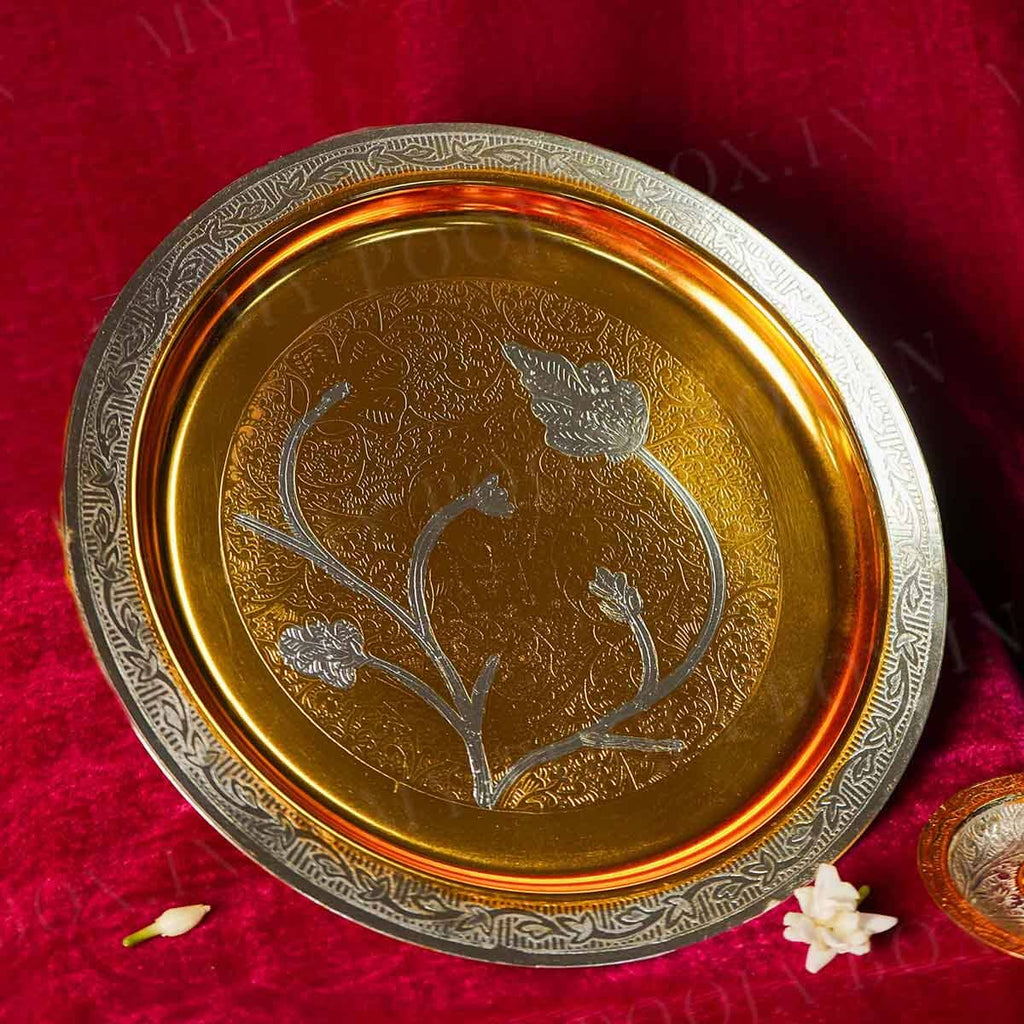 Sanskriti Brass Pooja Thali (Set of 8)