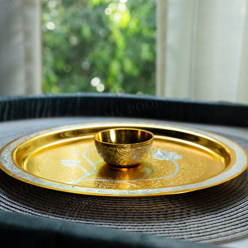 Sanskriti Brass Pooja Thali (Set of 8)