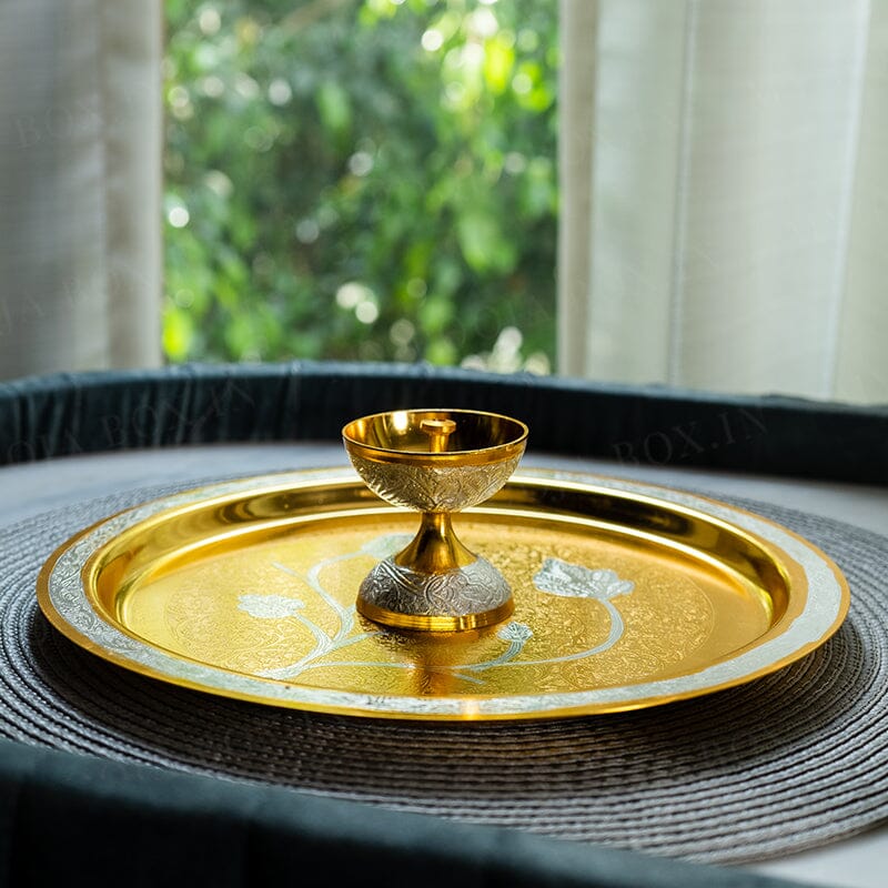 Sanskriti Brass Pooja Thali (Set of 8)