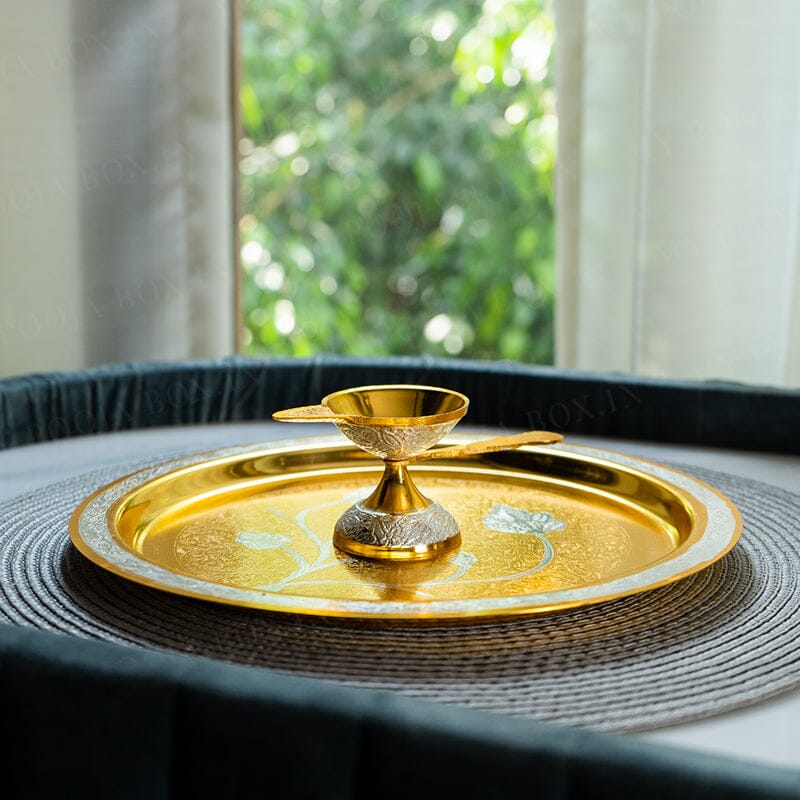 Sanskriti Brass Pooja Thali (Set of 8)