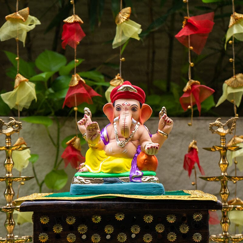 8INCH Eco-Friendly Mahabala Feta Ganpati | Plant-A-Ganesha