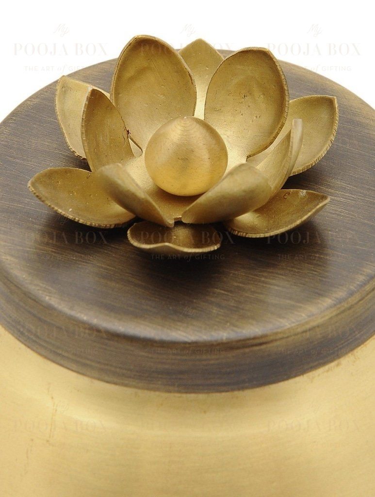 Dazzling Handcrafted Brass Container/Jar for Pooja