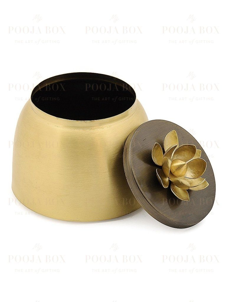 Dazzling Handcrafted Brass Container/Jar for Pooja